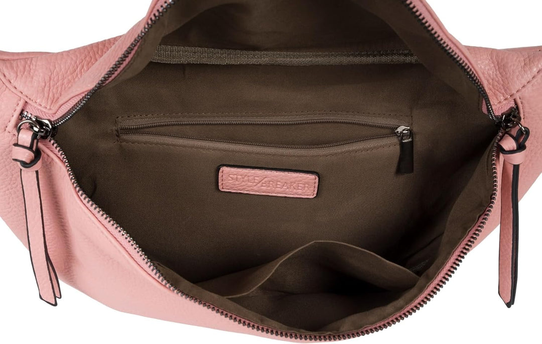 styleBREAKER Damen Halbmond Crossbody Schultertasche, abnehmbarer verstellbarer Schultergurt, Einfar