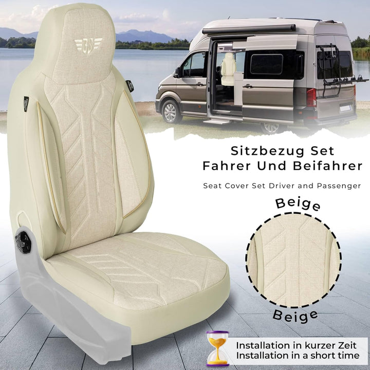 BREMER SITZBEZÜGE Wohnmobil Schonbezüge für FIAT Ducato Jumper Boxer PLKT205 PLKT205 - Beige, PLKT20