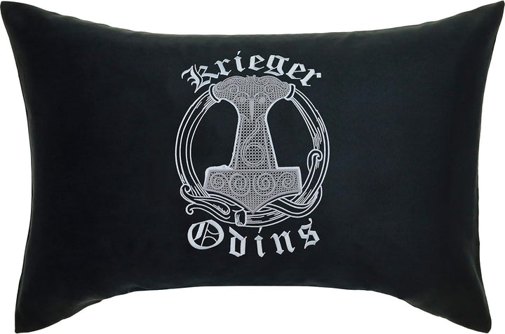 EXPRESS-STICKEREI Wikinger Kissen mit Füllung 40x60cm Wikinger Odins Krieger Wohnzimmer Nordmann Kel
