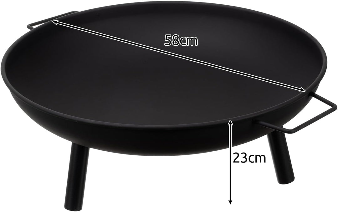 KAMINER Feuerschalen für den Garten 58x 23 cm Grosses Dreibein mit Griffen - Feuerschale Beständig G