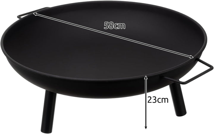 KAMINER Feuerschalen für den Garten 58x 23 cm Grosses Dreibein mit Griffen - Feuerschale Beständig G