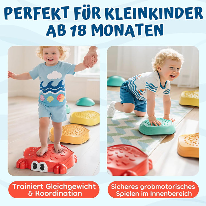 Lehoo Castle Balanciersteine für Kinder, Rutschfeste Stapelsteine Stepping Stones Kids, Balance Stei