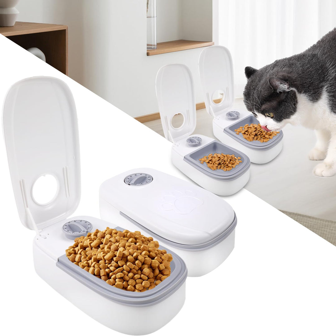 Tyafzzn Futterautomat Katze für Mahlzeiten, Automatischer Futterspender Katze, Katzen Futterautomate