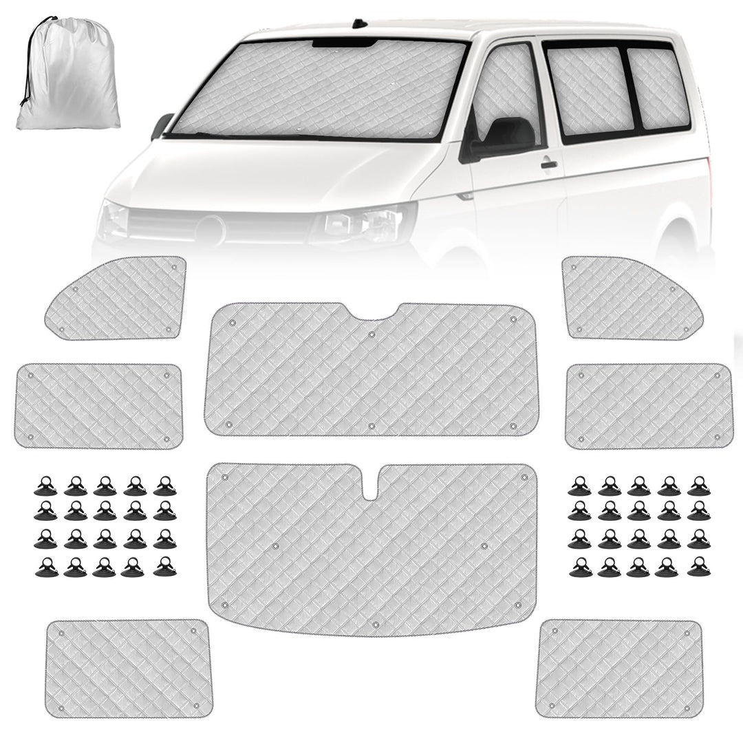 Sonnenschutz Auto Frontscheibe Ersatz für VW T5 T6, 8PCS Sonnenschutz Windschutzscheiben Schutz Set,