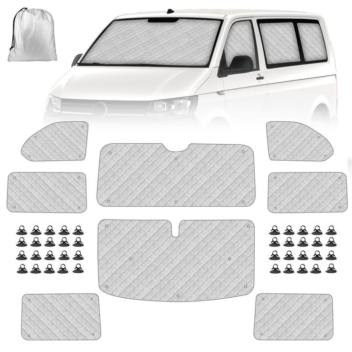 Sonnenschutz Auto Frontscheibe Ersatz für VW T5 T6, 8PCS Sonnenschutz Windschutzscheiben Schutz Set,