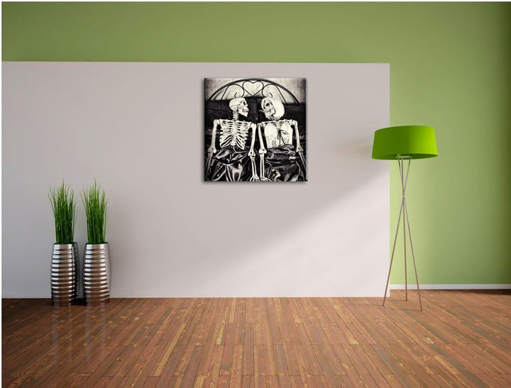 Horror Paar, Format: 70x70 auf Leinwand, XXL riesige Bilder fertig gerahmt mit Keilrahmen, Kunstdruc