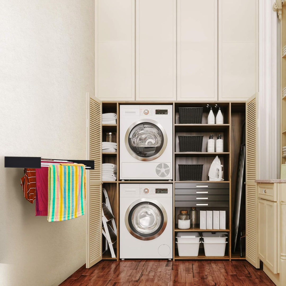 Step Up Wäscheständer - wandmontiert - ausziehbar - Wäscheständer klappbar, faltbar für drinnen oder