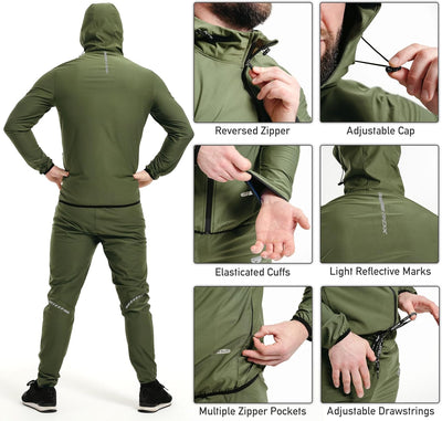 RDX Schwitzanzug Zum Abnehmen, Saunaanzug Reach Konform, Kapuzen Anzug Sauna Suit Sweatanzug Sportan