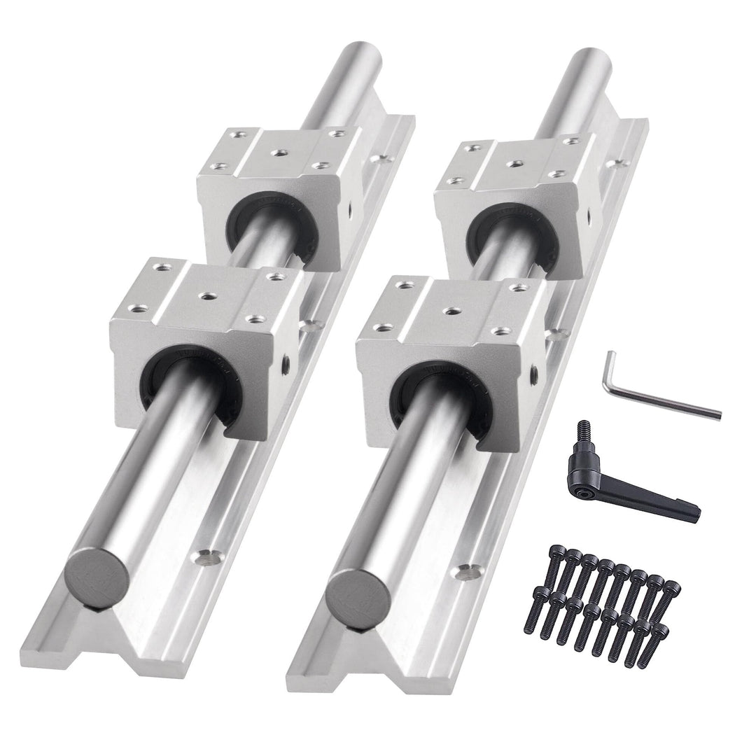 CNCMANS Linearführung und Lagerblöcken Kit, 2 Stück SBR12-300mm Linearschienen Gleitschiene Welle un
