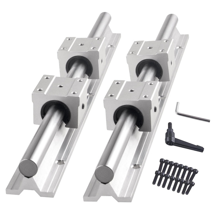 CNCMANS Linearführung und Lagerblöcken Kit, 2 Stück SBR12-800mm Linearschienen Gleitschiene Welle un