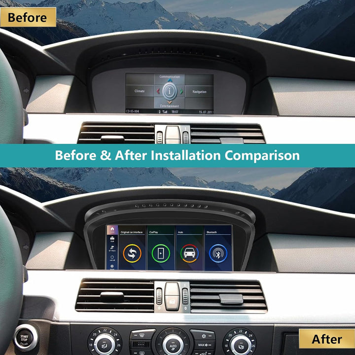 Ninetom 8,9 Zoll Car Radio, CarPlay/Android Auto/Mirrorlink/GPS für BMW CCC 3/5 Series E60 E61 E90 E