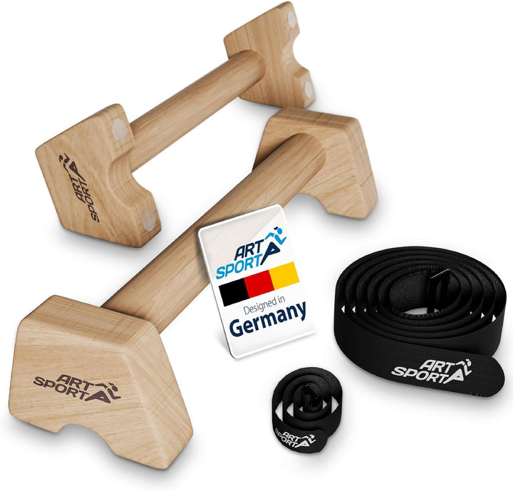 ArtSport Liegestützgriffe aus Holz - Calisthenics, Parallettes, Liegestütz Barren, Indoor & Outdoor,