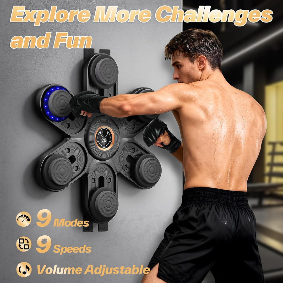 Sportneer Music Boxing Machine – Boxmaschine mit Musik, mit Handschuhen & beweglichen Schlagpads, Wa