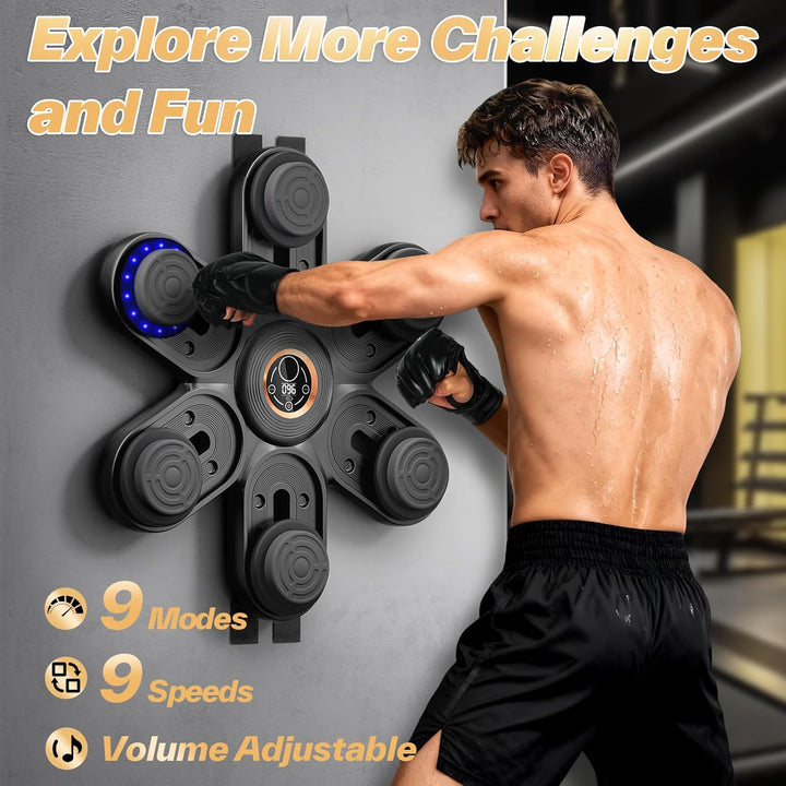 Sportneer Music Boxing Machine – Boxmaschine mit Musik, mit Handschuhen & beweglichen Schlagpads, Wa