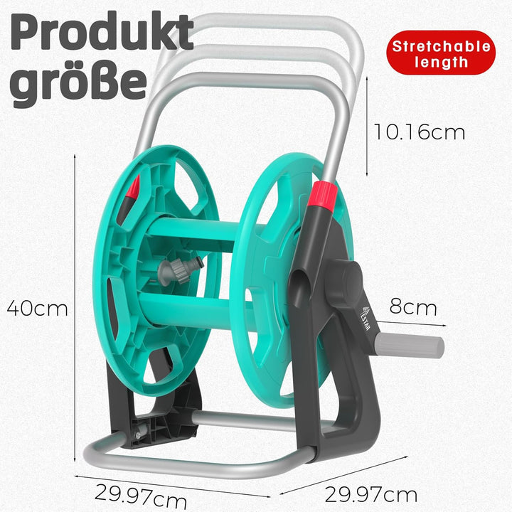Schlauchtrommel, Wasserschlauchtrommel für 21-25m 1/2" Gartenschlauch, Schlauchhalter mit Schlauchan