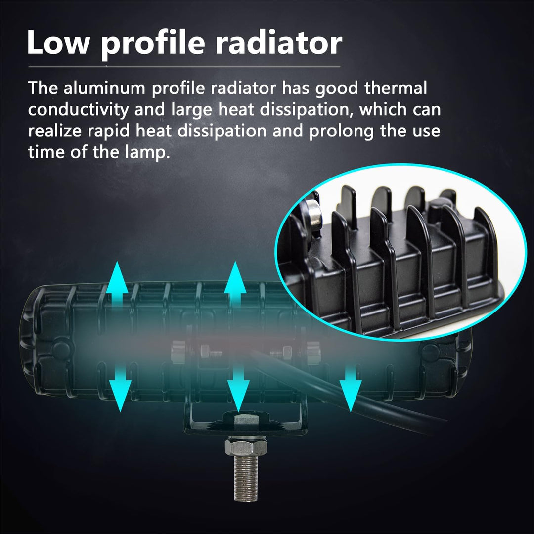 AUXTINGS 4 Stücke 6 Zoll 18W dünn LED Arbeitsscheinwerfer 15 cm Flutlicht Leuchtfleck LED Pods 12V 2