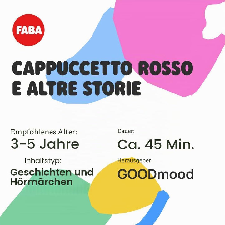 FABA Klangfigur Rotkäppchen - Klanggeschichten - Spielzeug, pädagogische Inhalte, italienische Versi