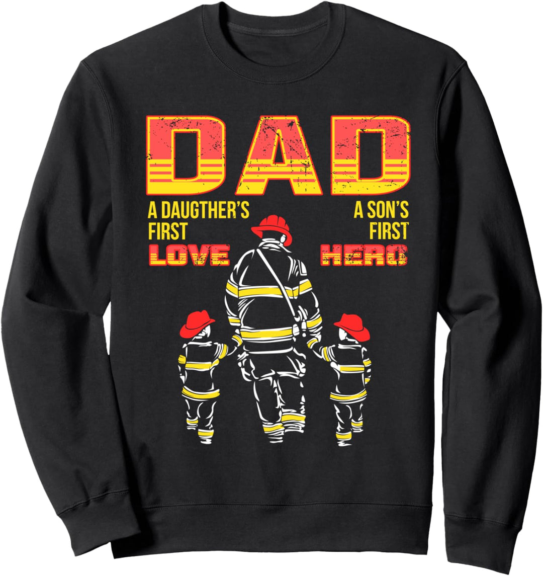 Cooler Feuerwehr Papa Mit Tochter Sohn Berufsfeuerwehr Vater Sweatshirt