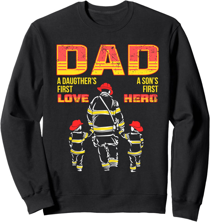Cooler Feuerwehr Papa Mit Tochter Sohn Berufsfeuerwehr Vater Sweatshirt