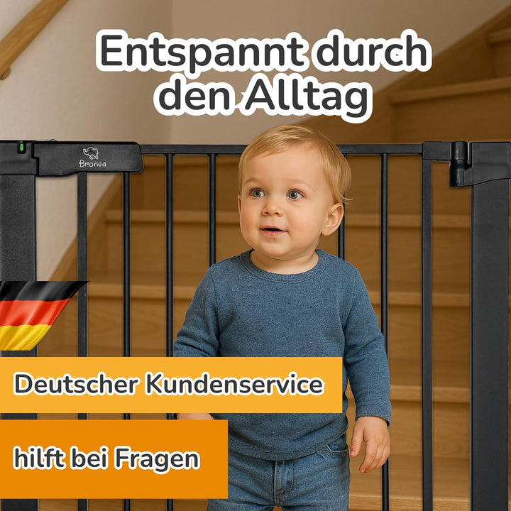 Luca Treppengitter ohne Bohren | Türgitter & Treppenschutzgitter zum Klemmen | verlängerbar 75-194 c