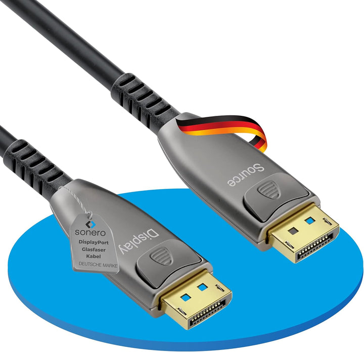 Sonero® 8K-DisplayPort 1.4 Kabel, Glasfaser-Hybrid-Kabel, Auflösung bis 8K 60 Hz (7680 x 4320) / 4K