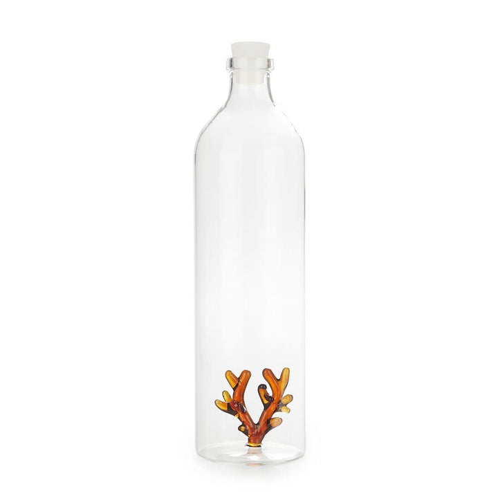 balvi Flasche Coral Bernsteinfarben Mit Figur in Form Einer Koralle Borosilikatglas