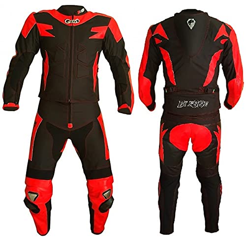 BI ESSE Motorradkombi Herren 2-teilig – Motorradanzug Leder & Textil, Jacke und Hose trennbar, verst