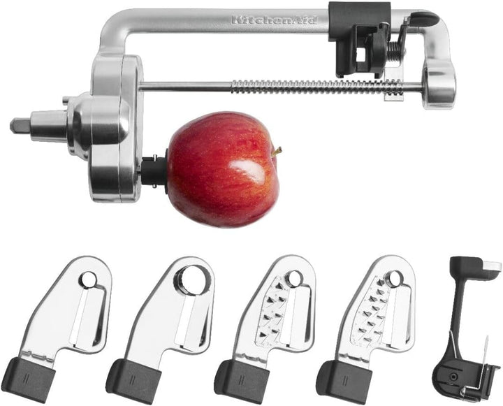 KitchenAid KSM1APC Spiralschneider-Aufsatz, Edelstahl, Silber Spiralschneider, 5 Klingen, Spiralschn