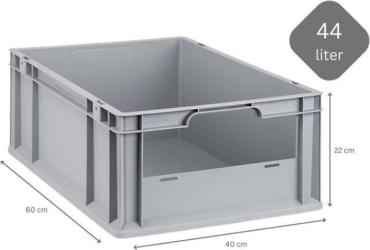 SparSet 5x Eurobox NextGen Insight | HxBxT 22x40x60cm | 44 Liter | Front offen | Eurobehälter, Trans