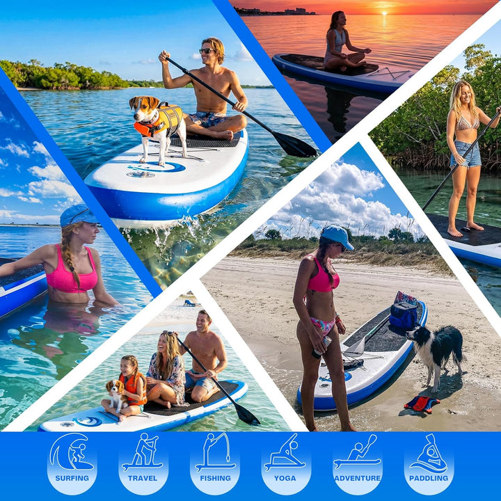 FunWater Aufblasbare Stand Up Paddling Board Sup Paddle Board Mit Verstellbarem Paddel, Handpumpe, A
