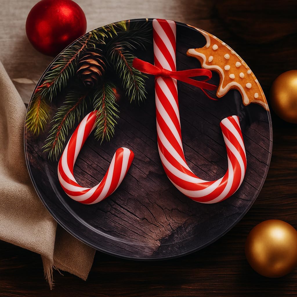 Weihnachtsteller aus Metall - 4 Stück - Weihnachts- oder Nikolaus-Teller mit verschiedenen Motiven f