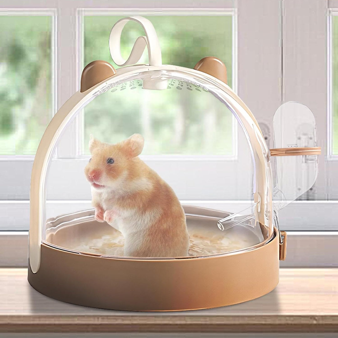 Portable Hamster Carrier Cage | Small Animal Travel Cage with Water Bottle | Ventilated Hamster Cage