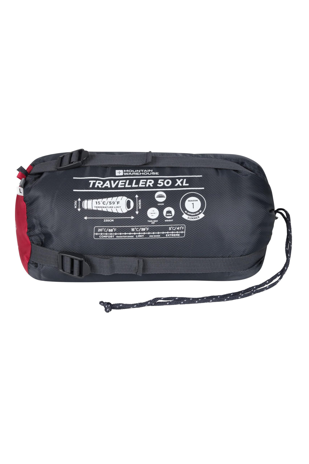 Mountain Warehouse Traveller 50 Schlafsack XL – Winddichter, Atmungsaktiver und Leichter Schlafsack
