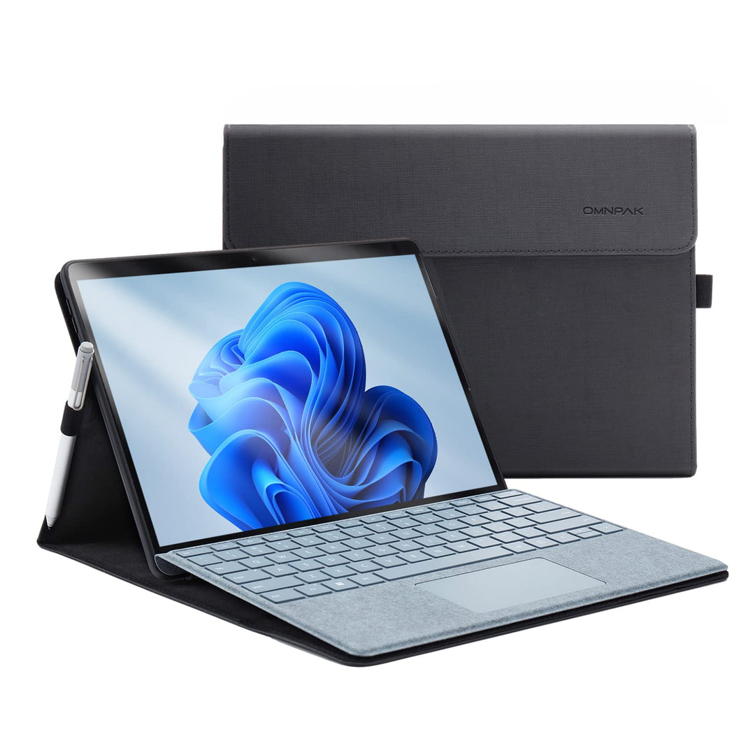 Omnpak Hülle für Surface Pro 8 Tablet, Business-Hülle mit Stifthalter, Einstellbarer Multi-Betrachtu