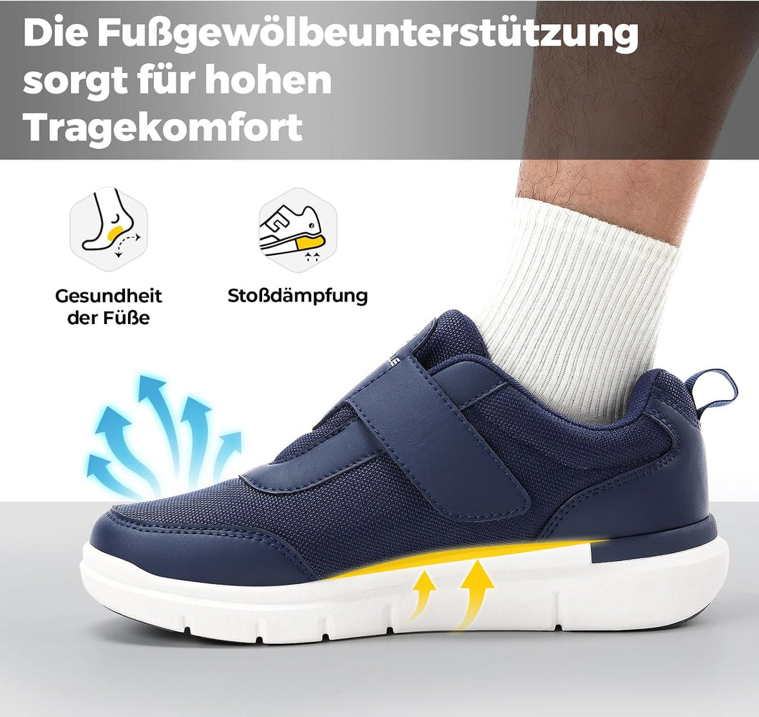 FitVille Diabetiker Schuhe Herren Extra Weit mit Klettverschluss überbreite weiche Gesundheitsschuhe