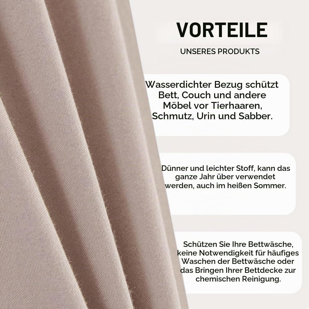 DUJUIKE 100% wasserdichte Schutzdecke oder Liner für Bett, Matratzenschoner für das Bett, Wiederverw