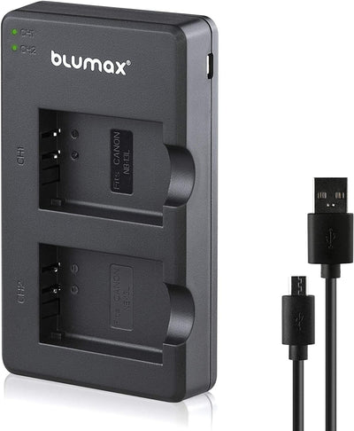 2X Akku + USB Slim-Dual-Ladegerät für Canon NB-13L NB13L mit InfoCHIP! / 1050mAh 3,6V für Canon Powe