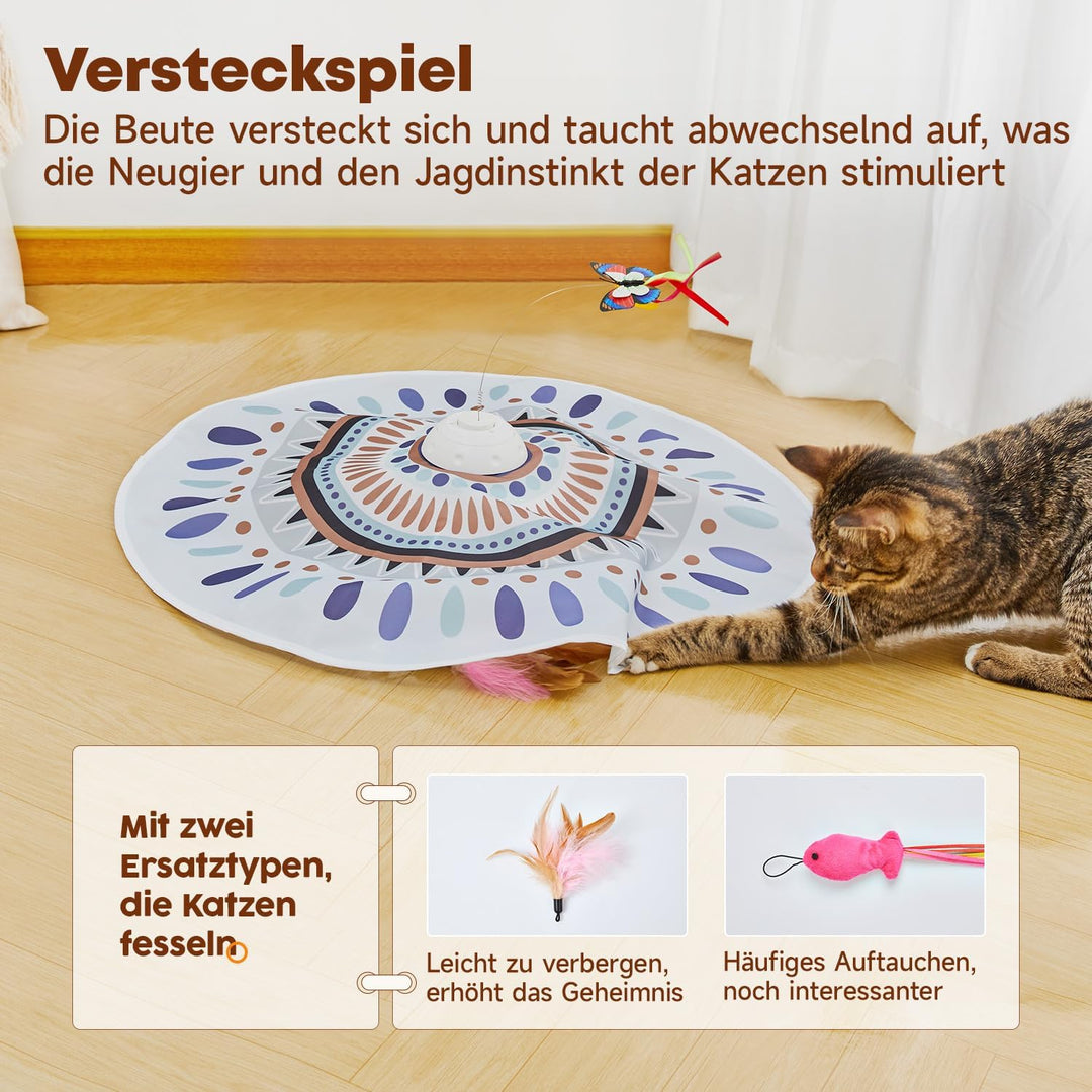 Potaroma Katzenspielzeug Selbstbeschäftigung, wiederaufladbar Elektrisch 3-in-1 Versteckspiel Kätzch