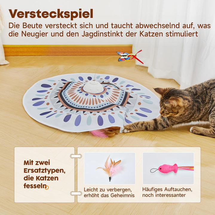 Potaroma Katzenspielzeug Selbstbeschäftigung, wiederaufladbar Elektrisch 3-in-1 Versteckspiel Kätzch