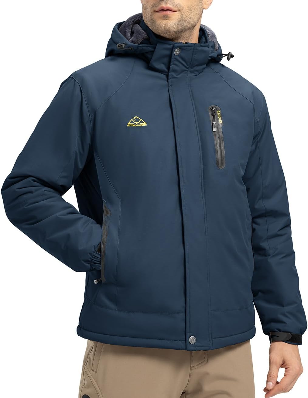 YSENTO Herren Winterjacke wasserdichte Warme Fleece Gefüttert Outdoor Softshelljacke Atmungsaktiv Sk