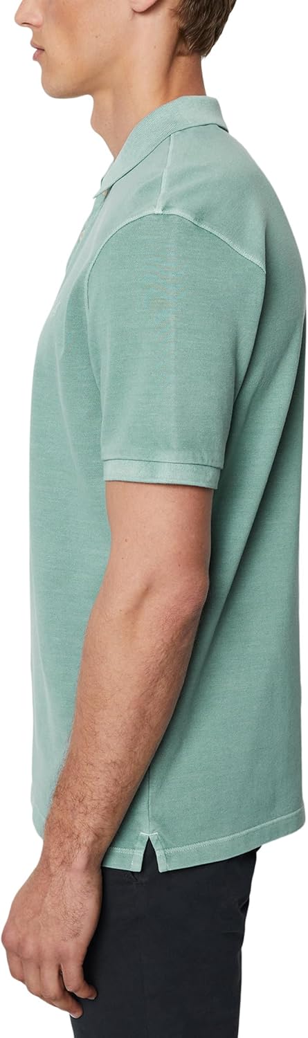 Marc O'Polo Herren Kurzarm-Poloshirt aus Bio-Baumwolle klassisch M Grün, M Grün