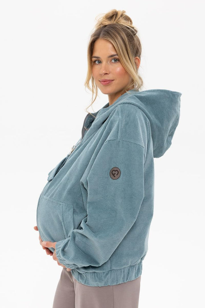 fun2bemum Cordjacke 3 in 1 Tragejacke Baby Umstandsjacke Oversize Herbstjacke für Mama mit Babytrage