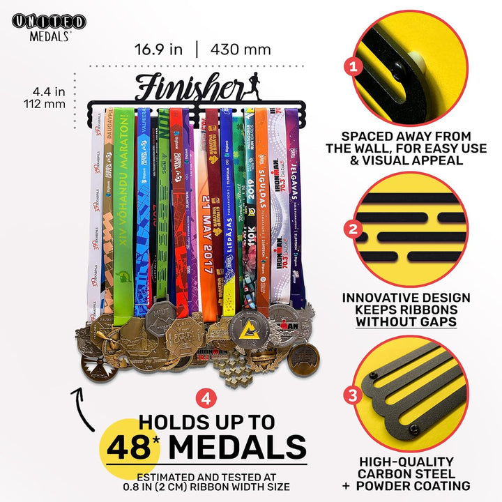 United Medals Finisher Medaillenhalter Edelstahl | Medaillen Aufhänger | Medal Hanger Holder Display