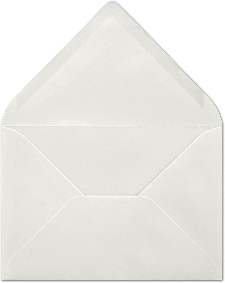 500x kleine Umschläge in Hellgrau DIN C7 8,1 x 11,4 cm mit Spitzklappe und Nassklebung in 80 g/m² -