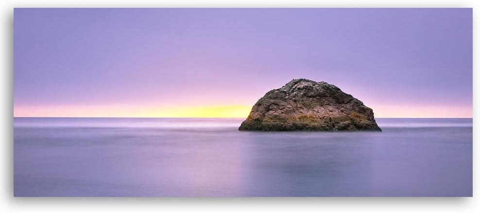 Feeby Frames Bilder Felsen Meer Sonnenuntergang XXL 120x40 cm 1Teilig Wohnzimmer Schlafzimmer Wandbi