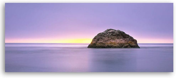 Feeby Frames Bilder Felsen Meer Sonnenuntergang XXL 120x40 cm 1Teilig Wohnzimmer Schlafzimmer Wandbi