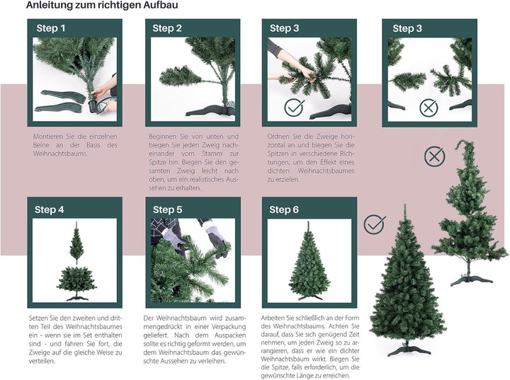 Künstlicher Weihnachtsbaum 150 cm Grün Tannenbaum Christbaum Tanne Unecht Weihnachtsdeko DecoKing Le