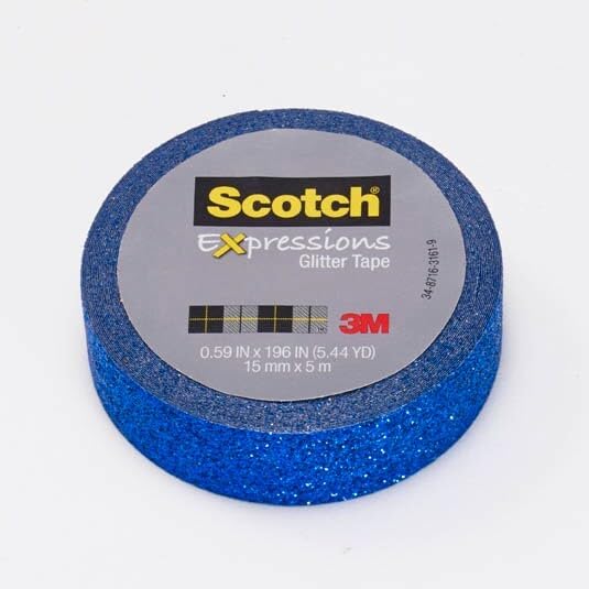 Scotch Expressions C514-BLU2 Glitzer, 1,5 x 497,8 cm, Dunkelblau, 6 Rollen Dunkelblauer Glitzer .59"