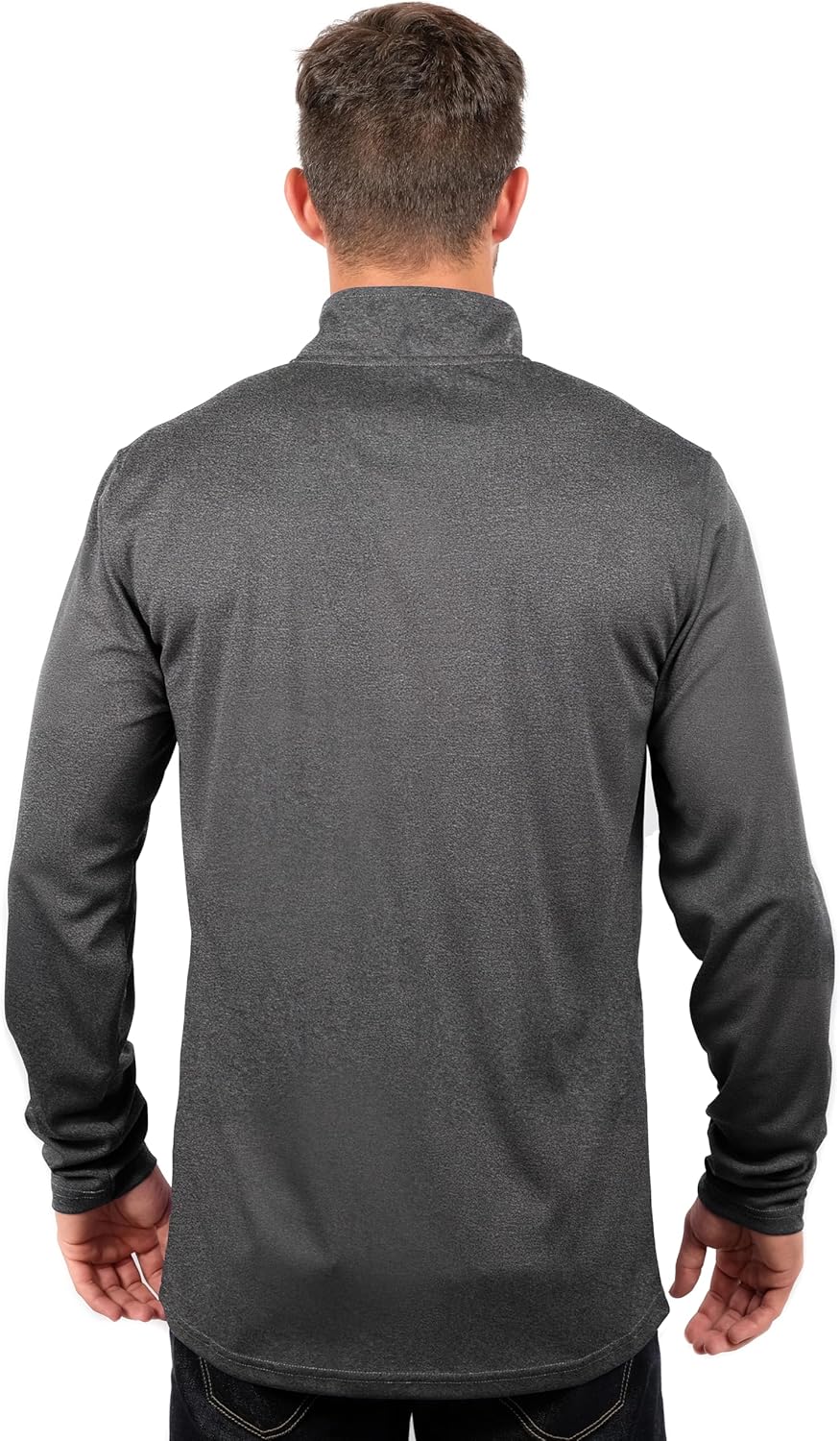 Ultra Game Offizielles NBA-Langarmshirt für Herren mit Viertelreissverschluss XL Anthrazit Meliert,