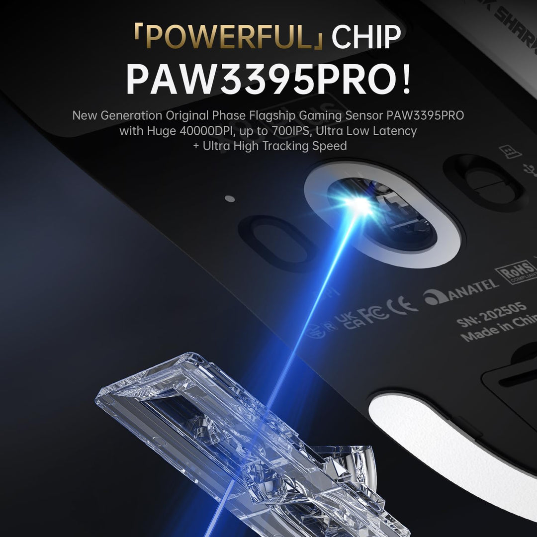 ATTACK SHARK X8PLUS Mouse for Large Hand, 55g Superlight, PixArt PAW3395PRO Gaming Sensor, BT/2.4G W